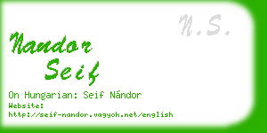 nandor seif business card